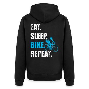 Eat Sleep bike Repeat Vélo de course Vélo de course Renard - Veste à capuche bio Premium Unisexe - noir - Dos - Nico (187cm)