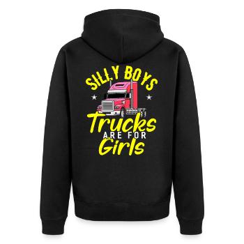 Trucker Truck Driver Truck Driver Brummi Gift - Unisex Premium Organic Zip Hoodie - black - Back - Nico (187cm)