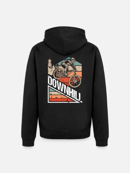 Downhill Downhill Bicycle - Unisex Premium Organic Zip Hoodie - black
