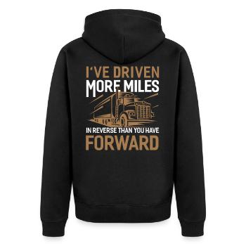 Trucker Truck Driver Truck Driver Brummi Gift - Unisex Premium Organic Zip Hoodie - black - Back - Nico (187cm)