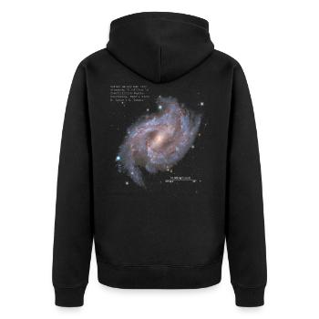 Spiralgalaxie NG2525 - Unisex Premium Bio Zip Hoodie - Schwarz - Hinten - Nico (187cm)
