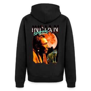 INDIAN SPIRITS 1.1 - Veste à capuche bio Premium Unisexe - noir - Dos - Nico (187cm)