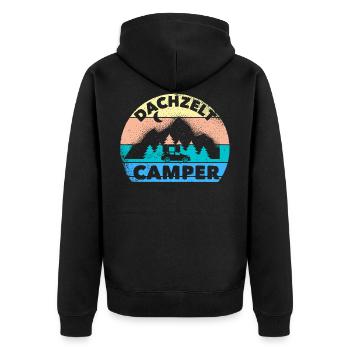 Dachzelt Camper | Hartschalendachzelt Geschenk - Unisex Premium Bio Zip Hoodie - Schwarz - Hinten - Nico (187cm)
