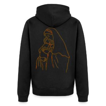 Holly Mary Maria Madonna Mariana Vierge Marie - Veste à capuche bio Premium Unisexe - noir - Dos - Nico (187cm)