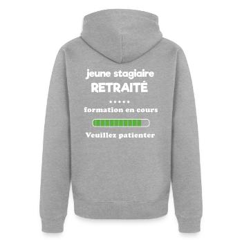 Ruhestand Mensch Humor - Unisex Premium Bio Zip Hoodie - Grau meliert - Hinten - Nico (187cm)
