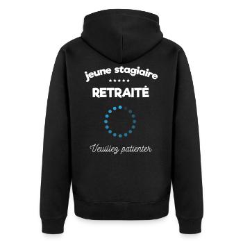 retraite homme - Veste à capuche bio Premium Unisexe - noir - Dos - Nico (187cm)
