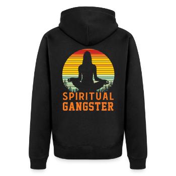Yoga Méditation Namaste Bouddhisme Cadeau Asana - Veste à capuche bio Premium Unisexe - noir - Dos - Nico (187cm)