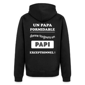 Annonce Papi drôle - Veste à capuche bio Premium Unisexe - noir - Dos - Nico (187cm)