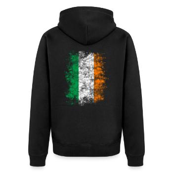 Irlande Drapeau Grunge Couleurs nationales irlandaises - Veste à capuche bio Premium Unisexe - noir - Dos - Nico (187cm)