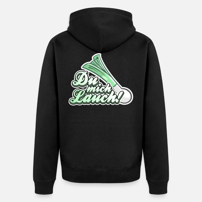 Du mich Lauch - Unisex Premium Bio Zip Hoodie - Schwarz