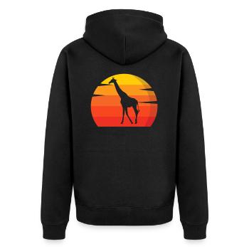 Girafe Rétro Afrique Jungle Savane Safari - Veste à capuche bio Premium Unisexe - noir - Dos - Nico (187cm)