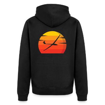 Segelfliegen Segelflugzeug Sonnenuntergang - Unisex Premium Bio Zip Hoodie - Schwarz - Hinten - Nico (187cm)