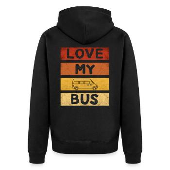 Love My Bus I Retro Bus chauffeur de bus vacances Bus Spruch - Veste à capuche bio Premium Unisexe - noir - Dos - Nico (187cm)