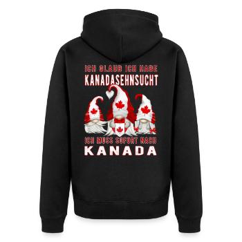 Kanada Gnomies lustiger kanada -Spruch - Unisex Premium Bio Zip Hoodie - Schwarz - Hinten - Nico (187cm)
