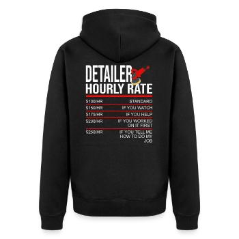 Car Detailer America Flag Car Detailing Expert - Unisex Premium Organic Zip Hoodie - black - Back - Nico (187cm)