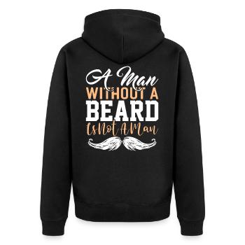 Bart Hipster Barbe Cadeau - Veste à capuche bio Premium Unisexe - noir - Dos - Nico (187cm)