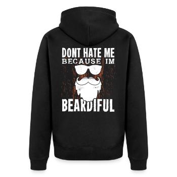 Bart Hipster Barbe Cadeau - Veste à capuche bio Premium Unisexe - noir - Dos - Nico (187cm)