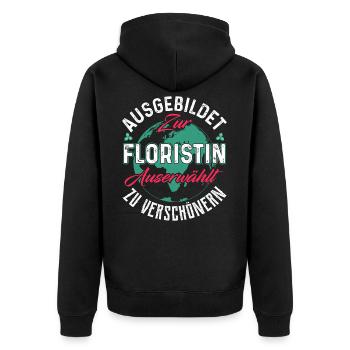 Floristin Florist Floristik Gärtnerin Geschenk - Unisex Premium Bio Zip Hoodie - Schwarz - Hinten - Nico (187cm)