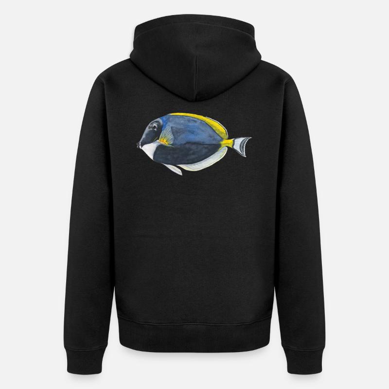 Blue Surgeonfish Snorkeling Fish Aquarium Reef - Veste à capuche bio Premium Unisexe - noir
