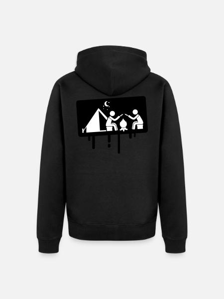 Camping camping - Unisex Premium Organic Zip Hoodie - black