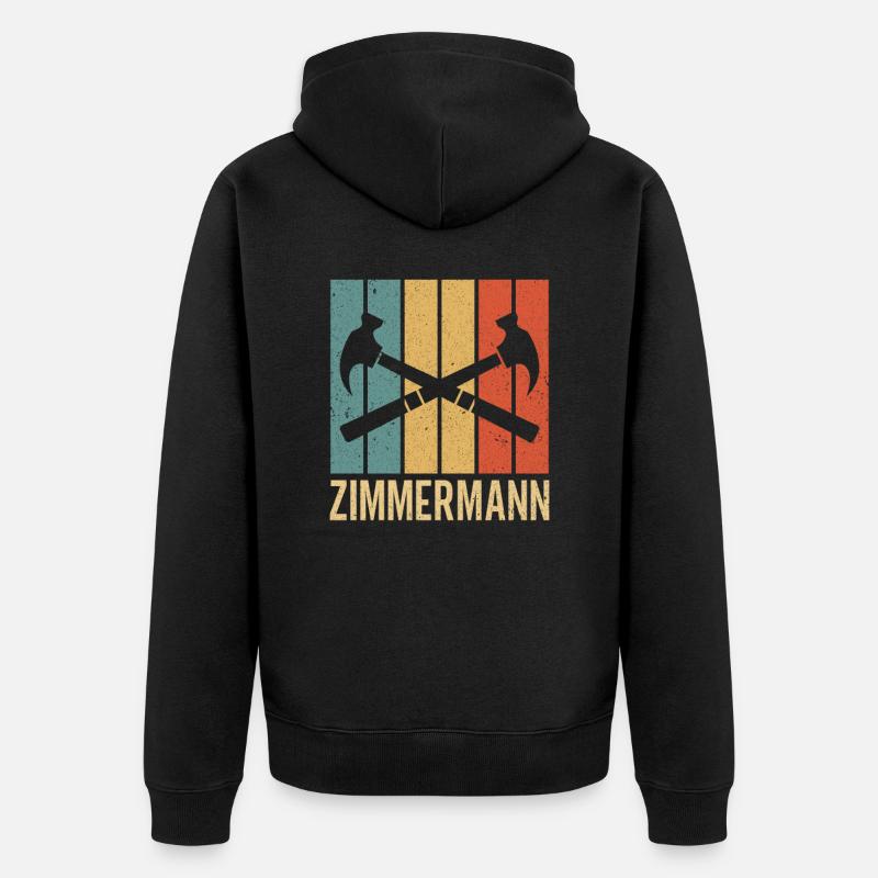 Zimmermann - Unisex Premium Bio Zip Hoodie - Schwarz