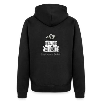 Godfather & Goddaughter Best Friends - Unisex Premium Organic Zip Hoodie - black - Back - Nico (187cm)