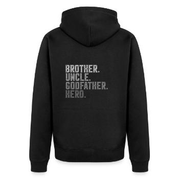 brother uncle godfather hero - Veste à capuche bio Premium Unisexe - noir - Dos - Nico (187cm)