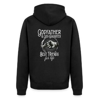 Godfather & Goddaughter Best Friends - Unisex Premium Organic Zip Hoodie - black - Back - Nico (187cm)