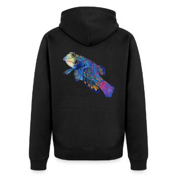 mandarin fish - Unisex Premium Organic Zip Hoodie - black - Back - Nico (187cm)