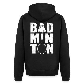 Badminton Balle de balle de badminton cadeau - Veste à capuche bio Premium Unisexe - noir - Dos - Nico (187cm)
