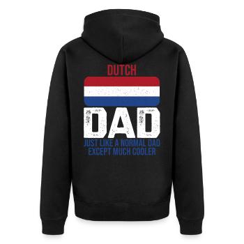 Dutch Dad Netherlands flag design for the - Unisex Premium Organic Zip Hoodie - black - Back - Nico (187cm)