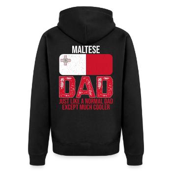 Papa maltais Drapeau de Malte pour la fête des pères - Veste à capuche bio Premium Unisexe - noir - Dos - Nico (187cm)