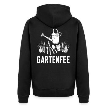 Garten Gärtner Gartenarbeit Hobbygärtner Geschenk - Unisex Premium Bio Zip Hoodie - Schwarz - Hinten - Nico (187cm)