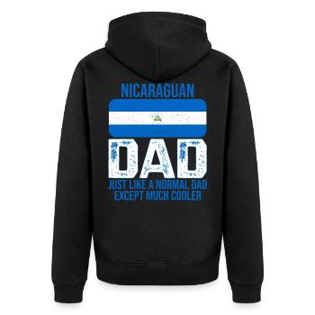 Nicaraguan Dad Nicaragua flag for Father's Day - Unisex Premium Organic Zip Hoodie - black - Back - Nico (187cm)