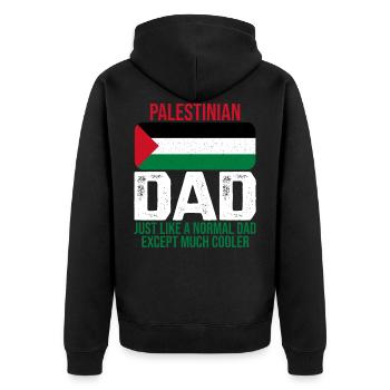 Palestinian Dad drapeau palestine pour la fête des pères - Veste à capuche bio Premium Unisexe - noir - Dos - Nico (187cm)