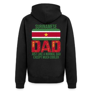 Surinamese Dad Drapeau du Surinam pour la fête des pères - Veste à capuche bio Premium Unisexe - noir - Dos - Nico (187cm)