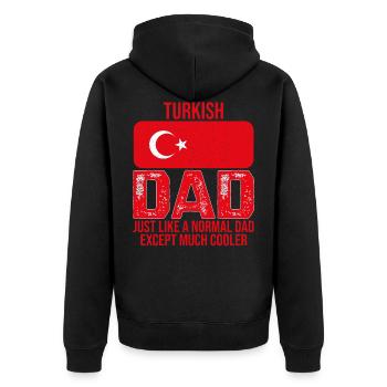 Turkish Dad drapeau turc pour la fête des pères - Veste à capuche bio Premium Unisexe - noir - Dos - Nico (187cm)