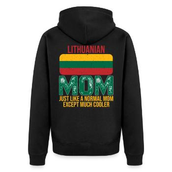 Drapeau Lituanien de la Mère Lithuanienne pour la fête des mères - Veste à capuche bio Premium Unisexe - noir - Dos - Nico (187cm)