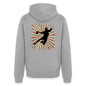 Handball - Veste à capuche bio Premium Unisexe - gris chiné - Dos - Nico (187cm)