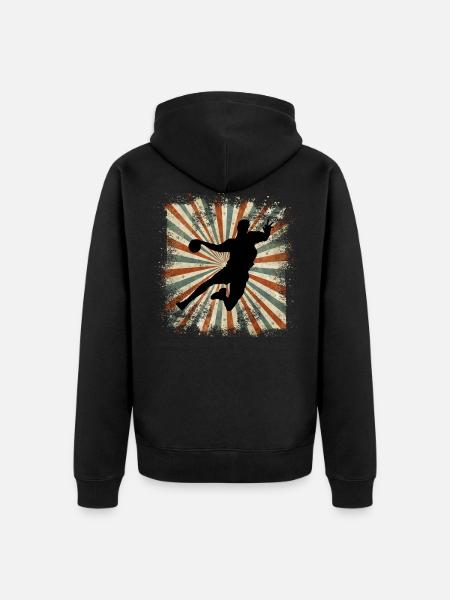 handball - Unisex Premium Organic Zip Hoodie - black