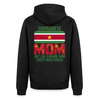 Surinamese Mom Surinam Flag Mother's Day - Unisex Premium Organic Zip Hoodie - black - Back - Nico (187cm)