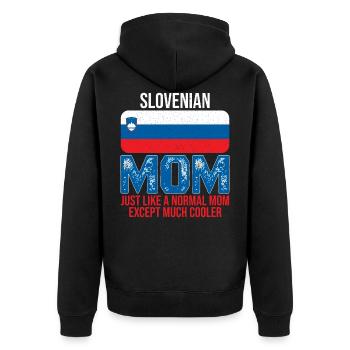 Slovenian Mom Slovénie Drapeau fête des mères - Veste à capuche bio Premium Unisexe - noir - Dos - Nico (187cm)