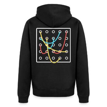 Modular Synthesizer Vintage Keyboard Analog - Unisex Premium Bio Zip Hoodie - Schwarz - Hinten - Nico (187cm)