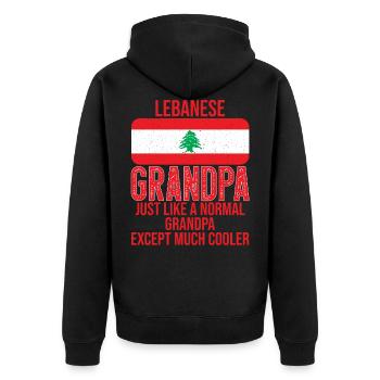 Lebanese Grandpa Libanon-Flagge zum Vatertag - Unisex Premium Bio Zip Hoodie - Schwarz - Hinten - Nico (187cm)