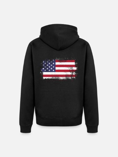 American flag - Unisex Premium Organic Zip Hoodie - black