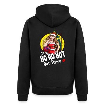 Christmas in July Sexy Girl Weihnachten Lippen - Unisex Premium Bio Zip Hoodie - Schwarz - Hinten - Nico (187cm)