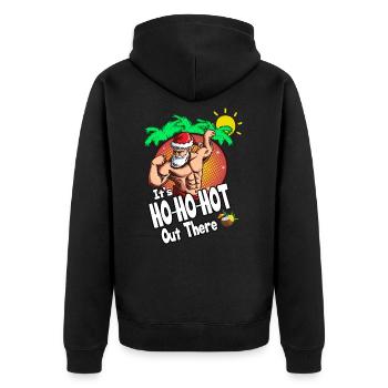 Christmas in July Strong Santa Claus Sun Palms - Unisex Premium Organic Zip Hoodie - black - Back - Nico (187cm)