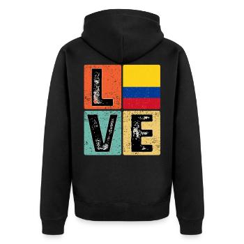 I Love Colombia drapeau pour la fierté colombienne - Veste à capuche bio Premium Unisexe - noir - Dos - Nico (187cm)