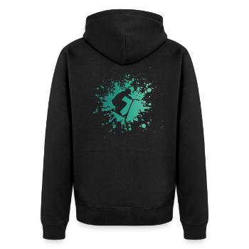 Stunt Scooter Kinder Roller Rollerfahrer Skater - Unisex Premium Bio Zip Hoodie - Schwarz - Hinten - Nico (187cm)