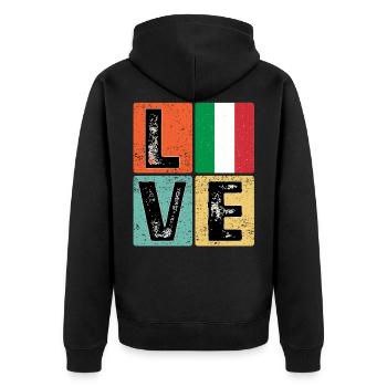 I Love Italy drapeau pour la fierté italienne - Veste à capuche bio Premium Unisexe - noir - Dos - Nico (187cm)